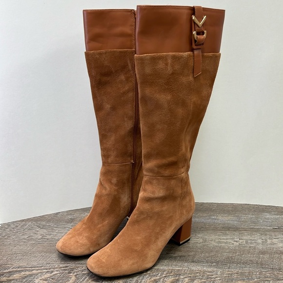 Calvin Klein CANDACE Knee High Leather Boots Size 6.5 - Picture 1 of 9